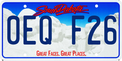 SD license plate 0EQF26