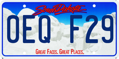 SD license plate 0EQF29