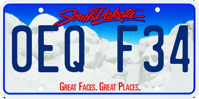 SD license plate 0EQF34