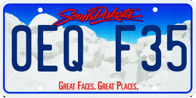 SD license plate 0EQF35