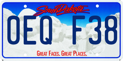 SD license plate 0EQF38