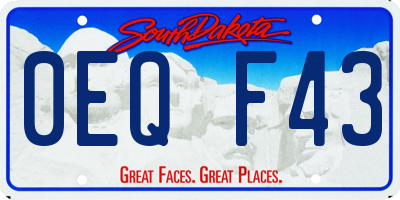 SD license plate 0EQF43