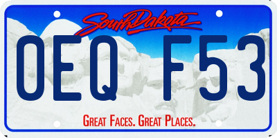 SD license plate 0EQF53