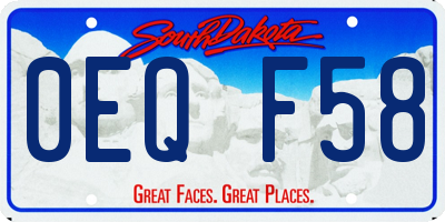 SD license plate 0EQF58