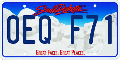 SD license plate 0EQF71