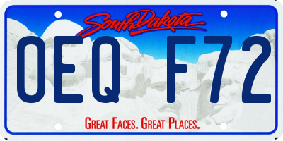 SD license plate 0EQF72