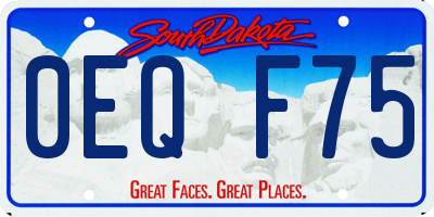 SD license plate 0EQF75