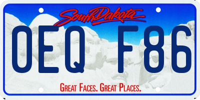 SD license plate 0EQF86
