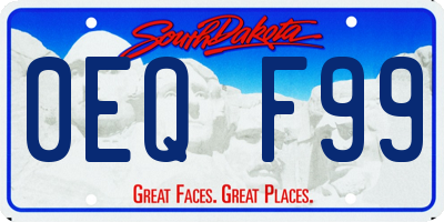 SD license plate 0EQF99