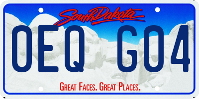 SD license plate 0EQG04