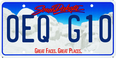 SD license plate 0EQG10