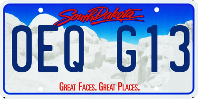 SD license plate 0EQG13