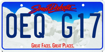 SD license plate 0EQG17
