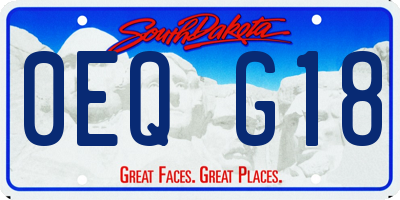 SD license plate 0EQG18