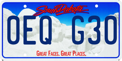 SD license plate 0EQG30