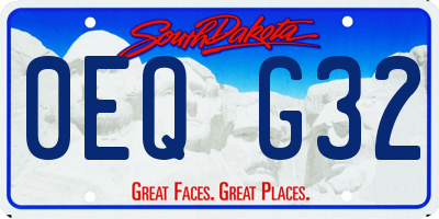SD license plate 0EQG32
