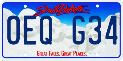 SD license plate 0EQG34