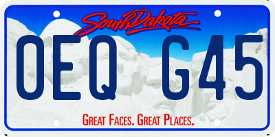SD license plate 0EQG45