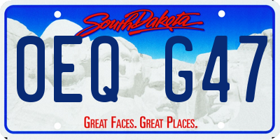 SD license plate 0EQG47