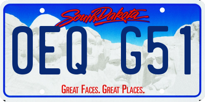 SD license plate 0EQG51