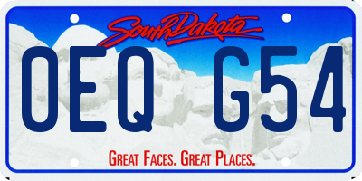 SD license plate 0EQG54
