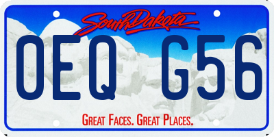 SD license plate 0EQG56