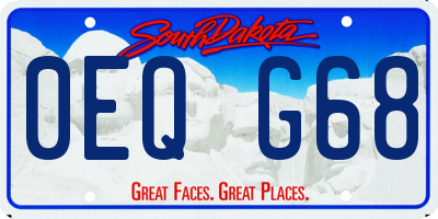 SD license plate 0EQG68