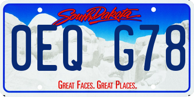 SD license plate 0EQG78