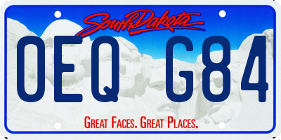 SD license plate 0EQG84