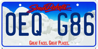 SD license plate 0EQG86