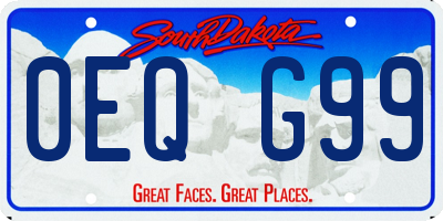 SD license plate 0EQG99