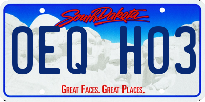 SD license plate 0EQH03