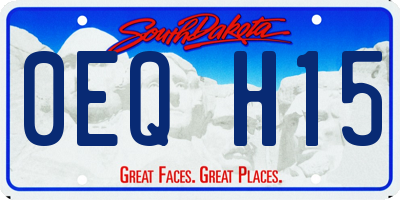 SD license plate 0EQH15