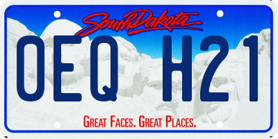 SD license plate 0EQH21
