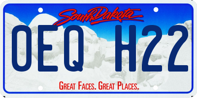 SD license plate 0EQH22