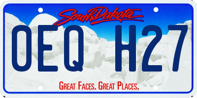 SD license plate 0EQH27