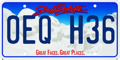 SD license plate 0EQH36
