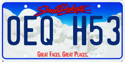 SD license plate 0EQH53