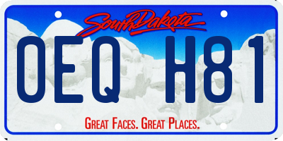 SD license plate 0EQH81
