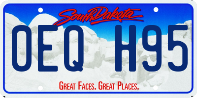 SD license plate 0EQH95