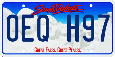SD license plate 0EQH97