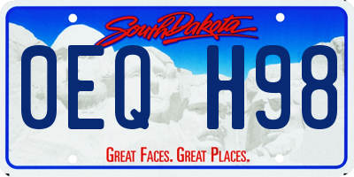 SD license plate 0EQH98