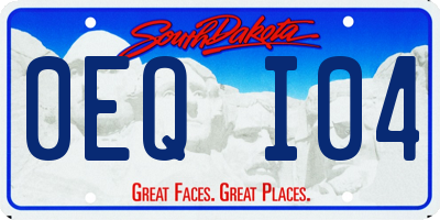 SD license plate 0EQI04