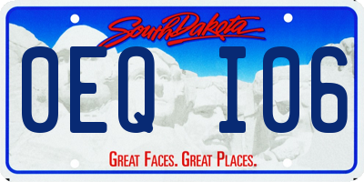 SD license plate 0EQI06