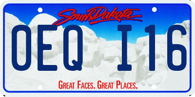 SD license plate 0EQI16