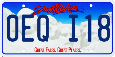 SD license plate 0EQI18