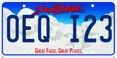 SD license plate 0EQI23