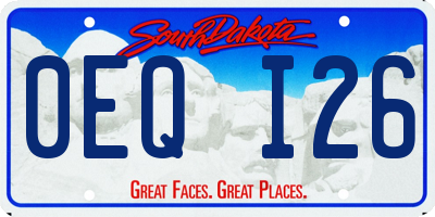 SD license plate 0EQI26
