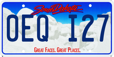 SD license plate 0EQI27