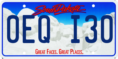 SD license plate 0EQI30